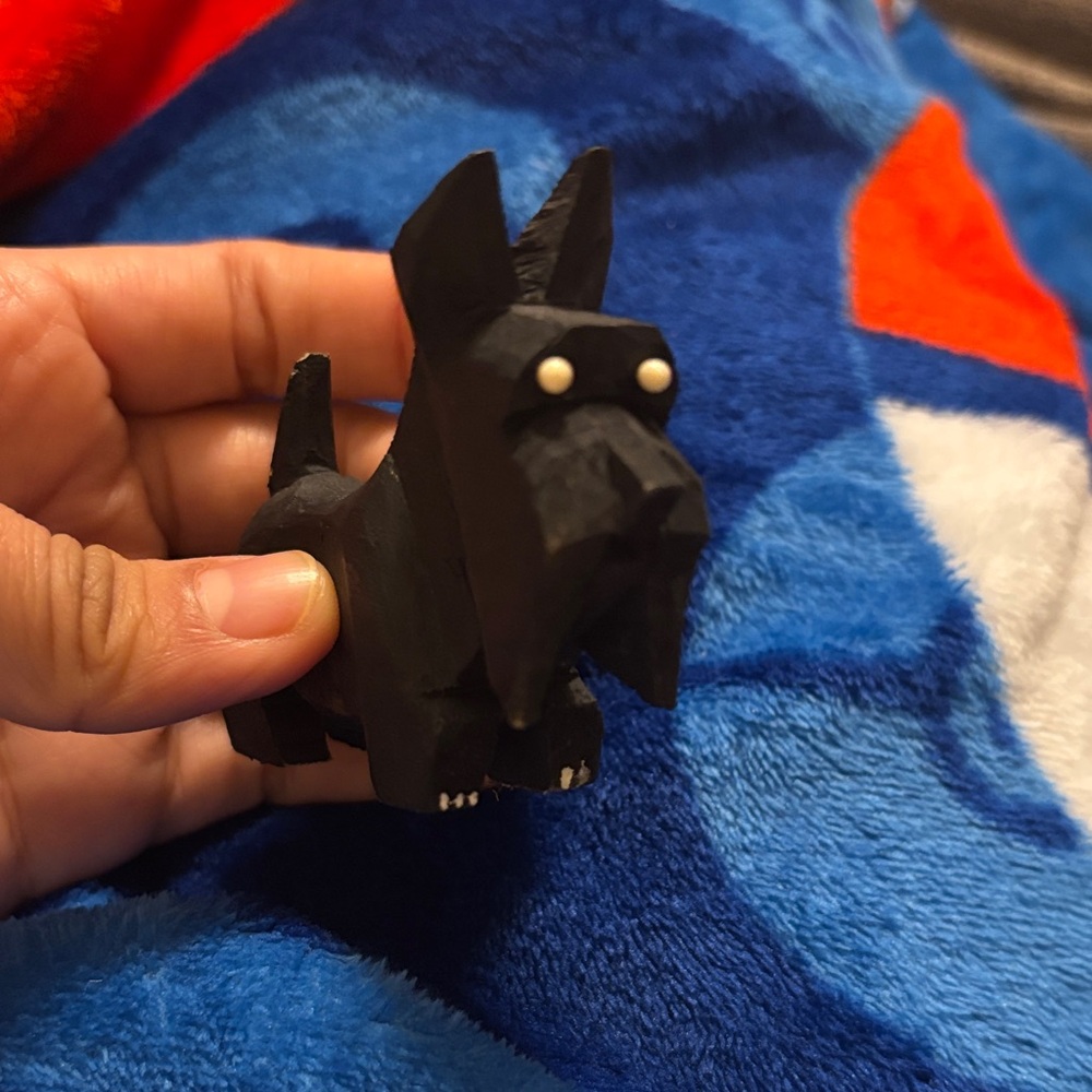 Black Wooden Dog Figurine